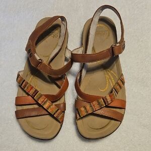 Abeo Brown and Multicolor Sandals